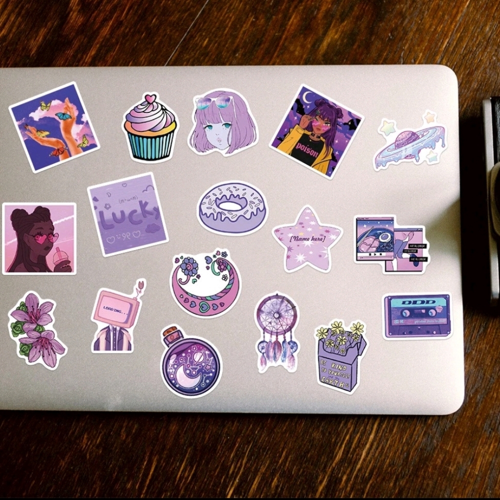 10pcs Purple Aesthetic Sticker Pack - Picture 6 of 11